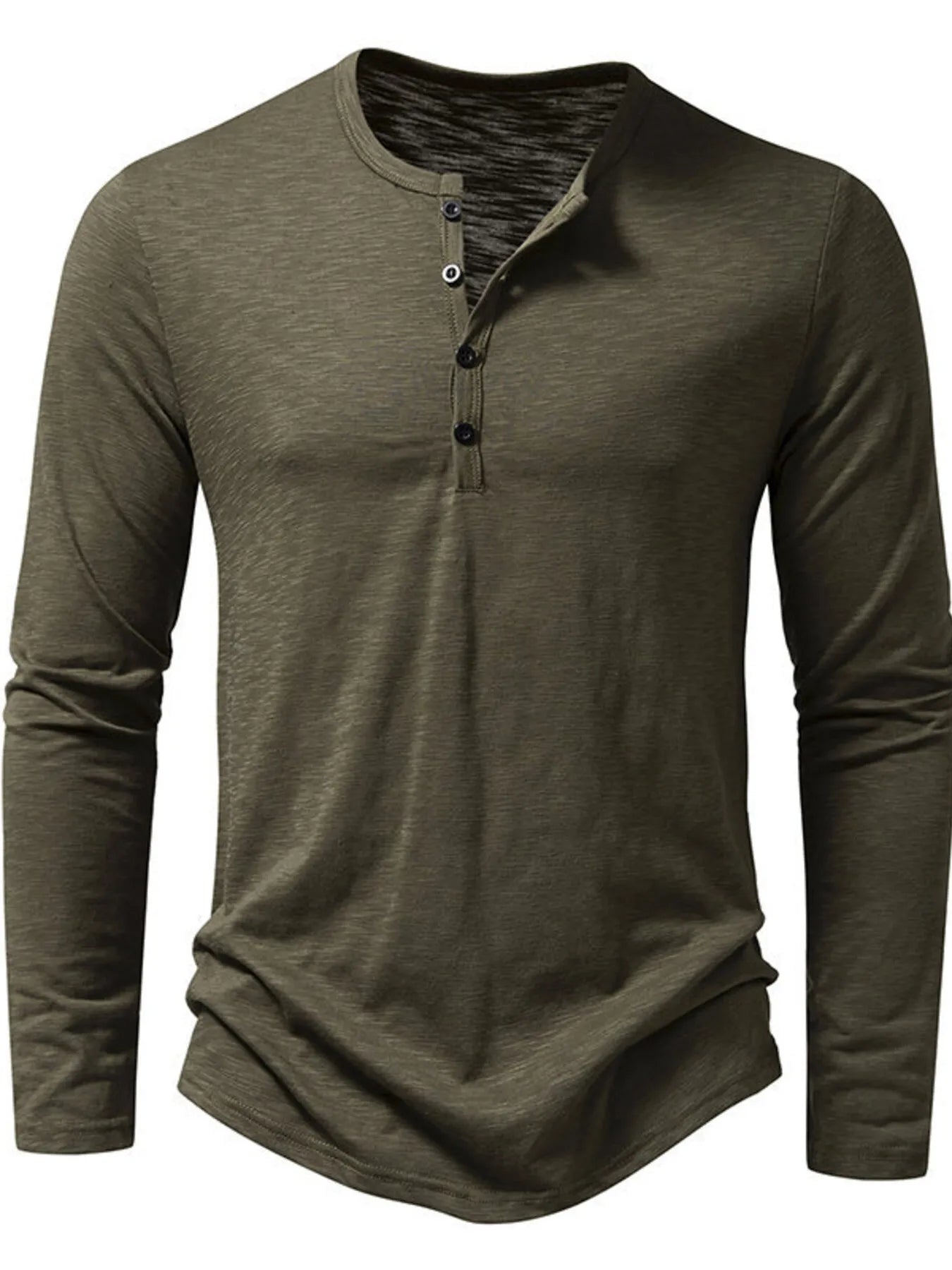 Men's Button Detail Long Sleeve T-Shirt