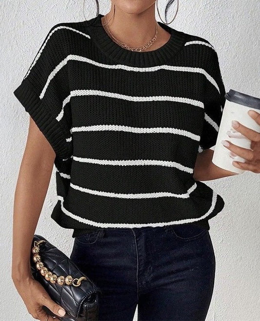 Miss Sparkling |Striped Sleeveless Sweater