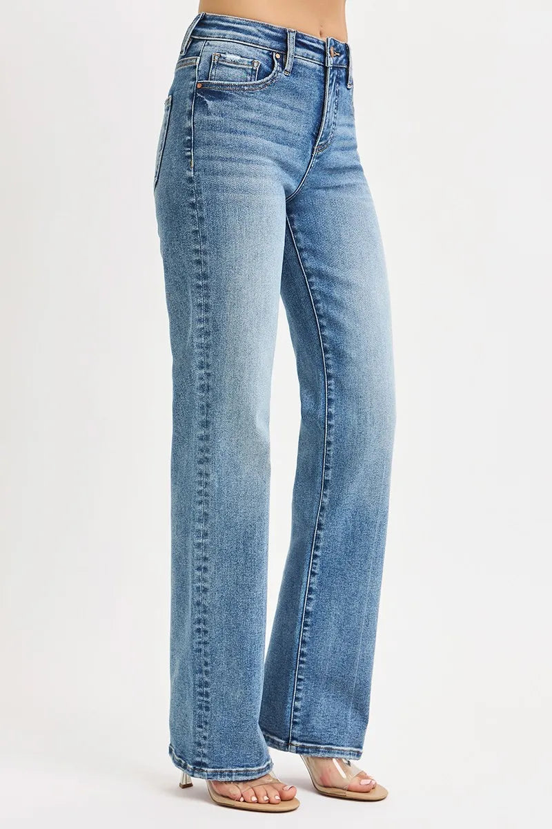 Tummy Control High Rise Straight Jeans Plus Size