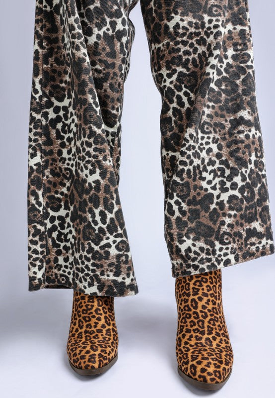 Lunara Leopard Print Block Heel Boots
