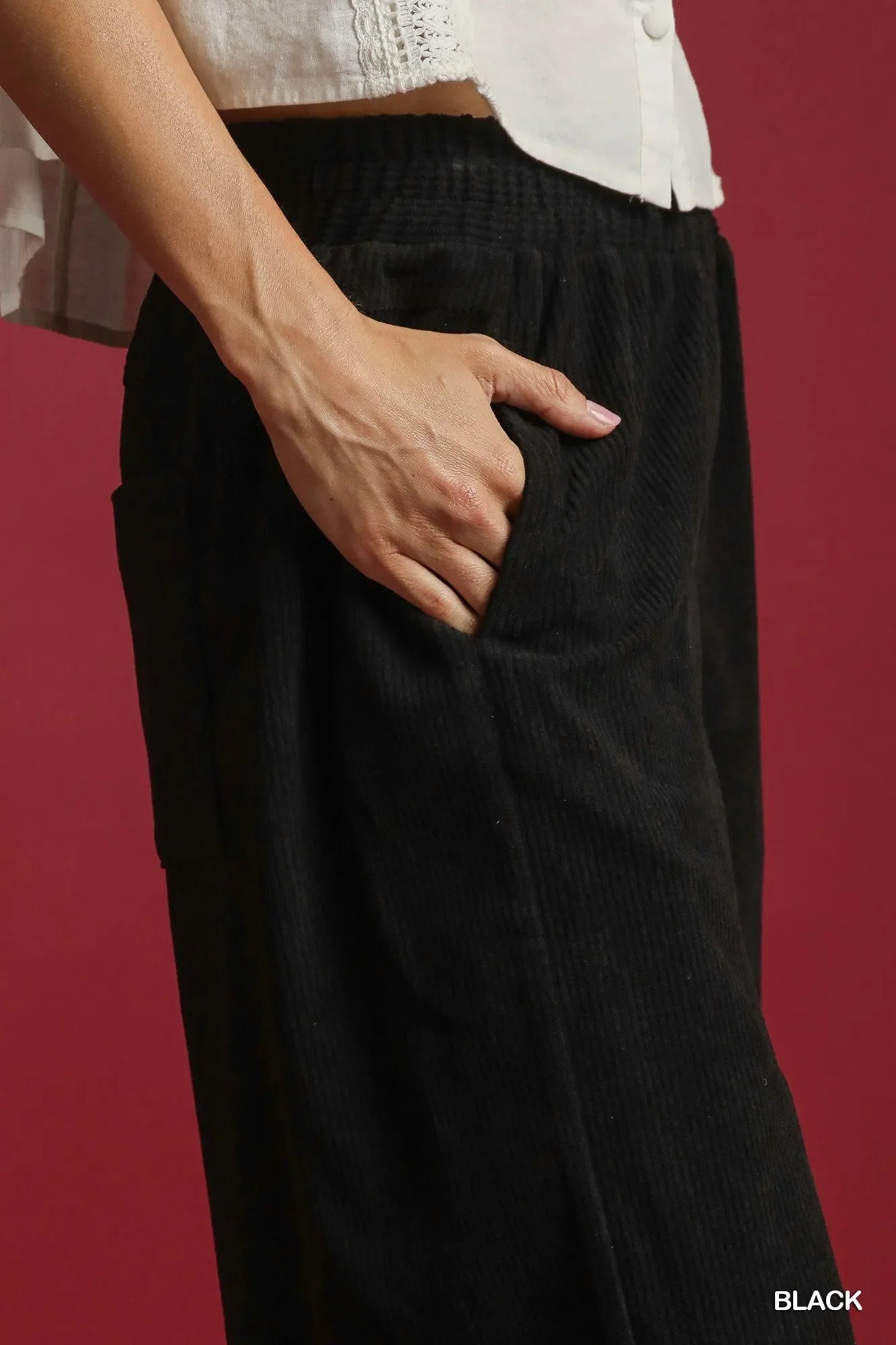 Wide-Leg Corduroy Pants