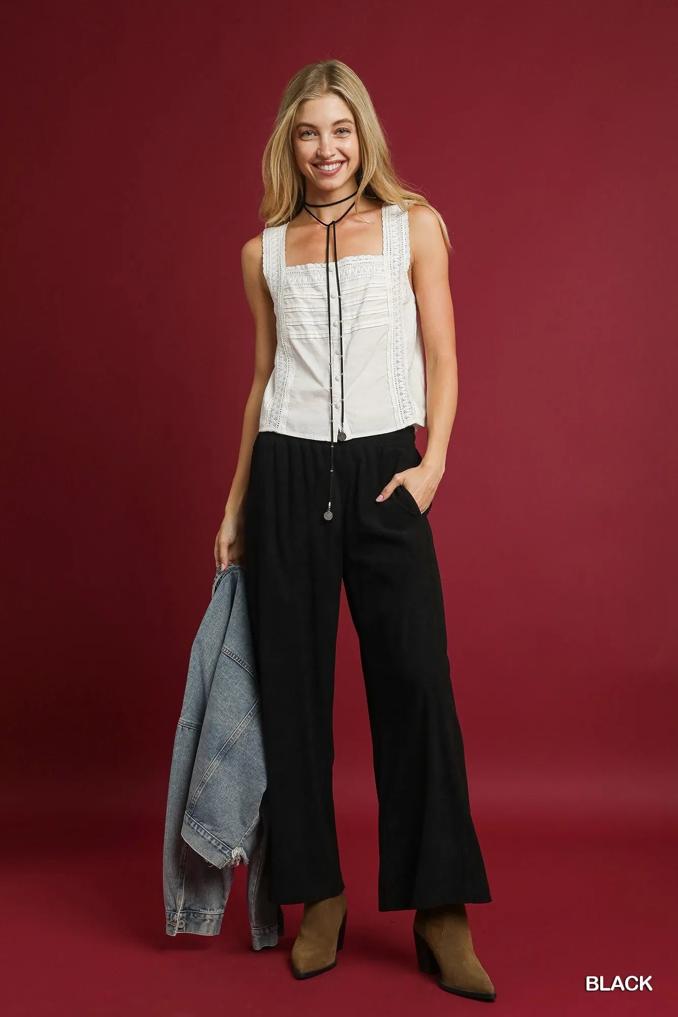 Wide-Leg Corduroy Pants
