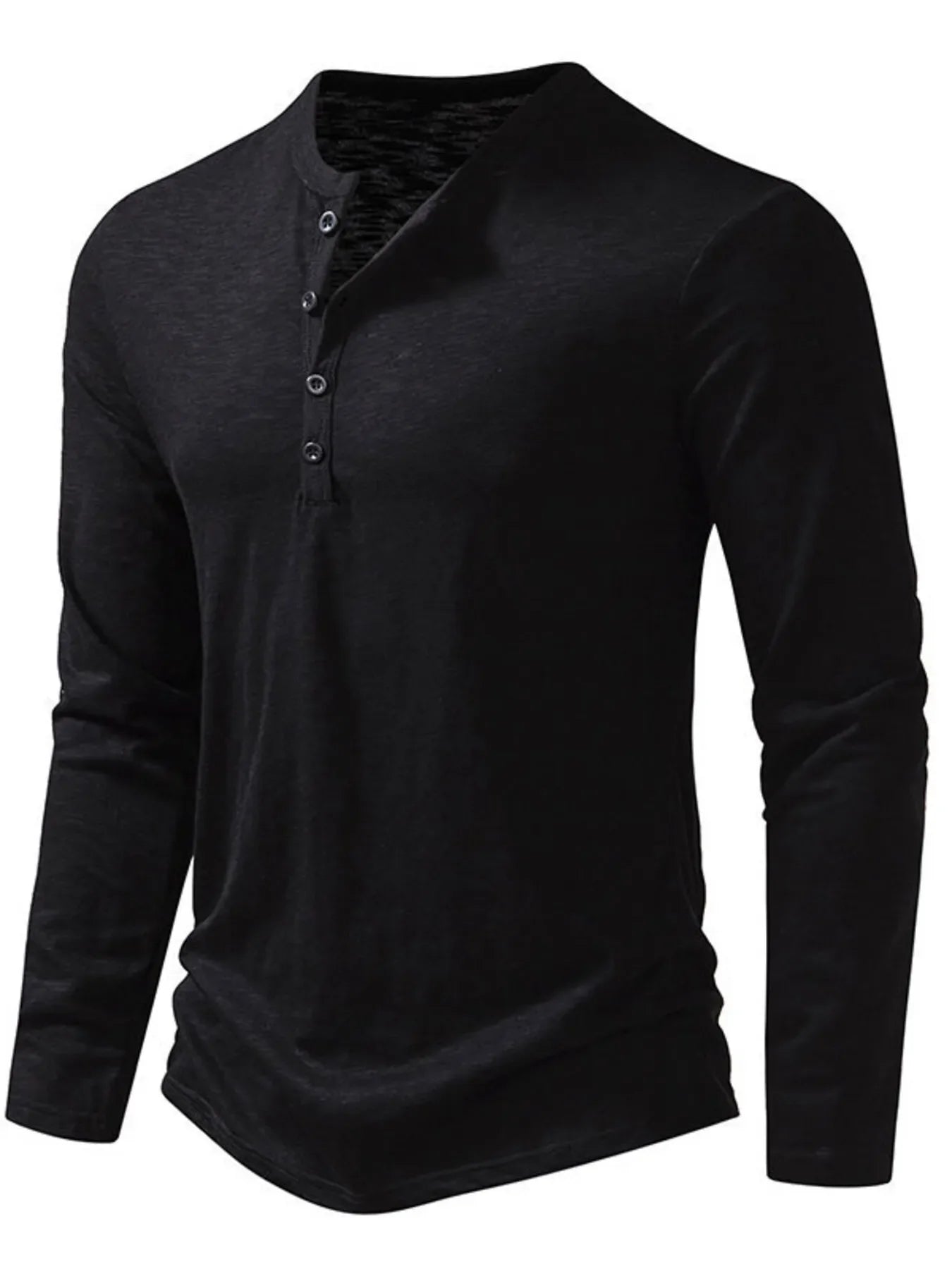 Men's Button Detail Long Sleeve T-Shirt