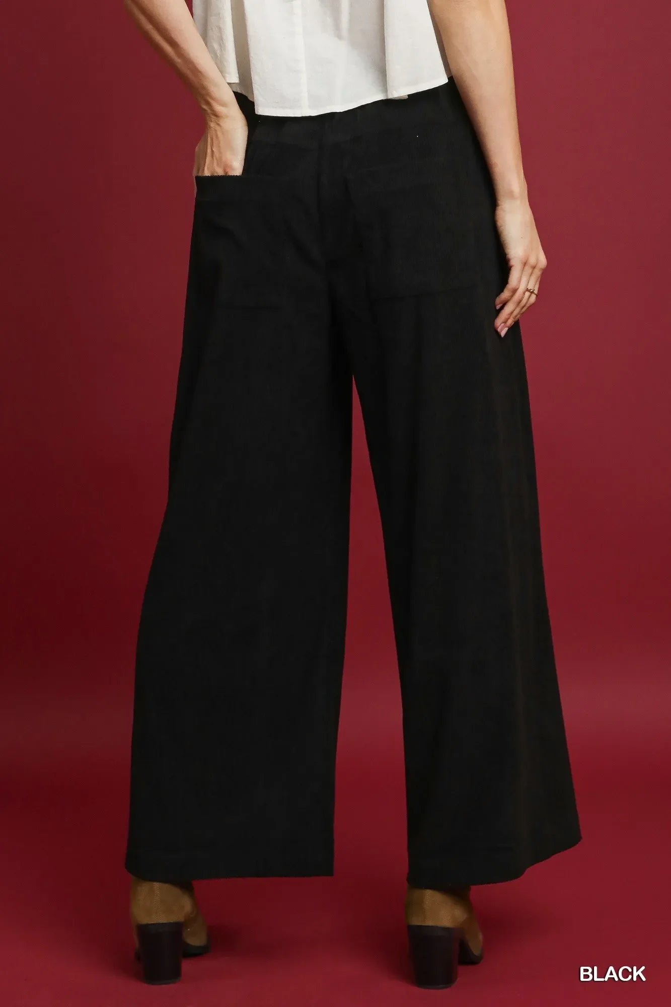 Wide-Leg Corduroy Pants