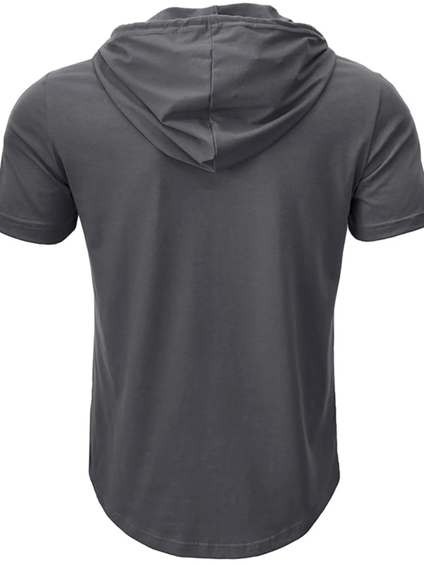 Men's Full Size Casual Hooded Henley T-Shirt Plus Size