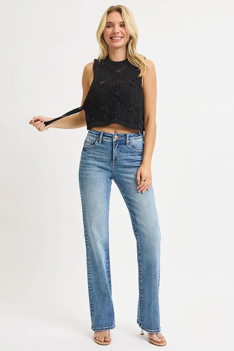Tummy Control High Rise Straight Jeans Plus Size