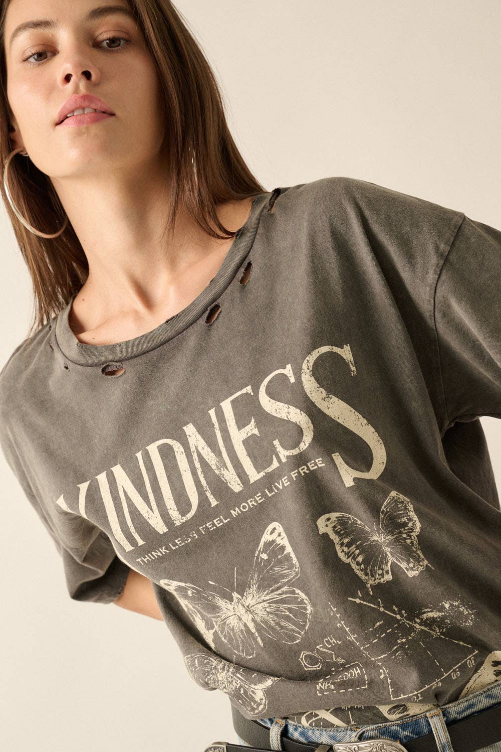 Kindness Butterfly Mineral Wash Graphic Tee