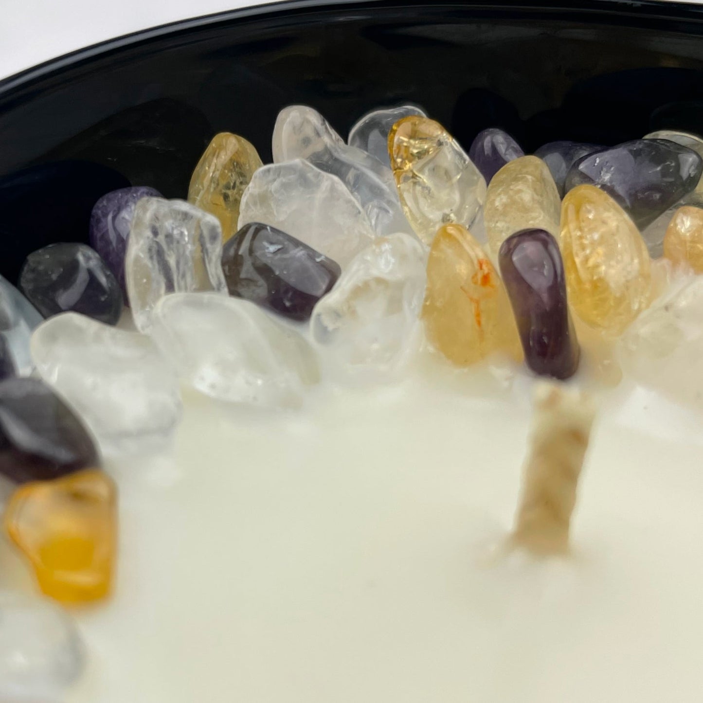 Aries Zodiac Crystal Candle with Citrine, Amethyst, and Crystal Quartz | Coconut-Soy Wax Candle, 9oz