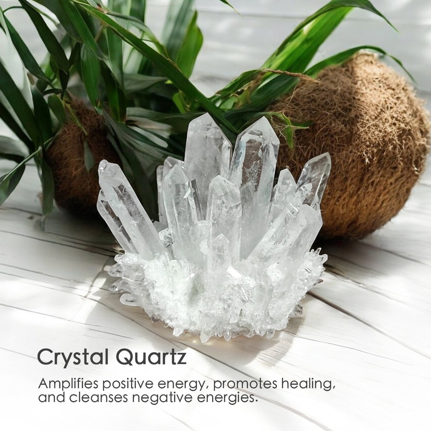 Crown Chakra Crystal Candle with Crystal Quartz | Coconut-Soy Wax Candle, 9oz