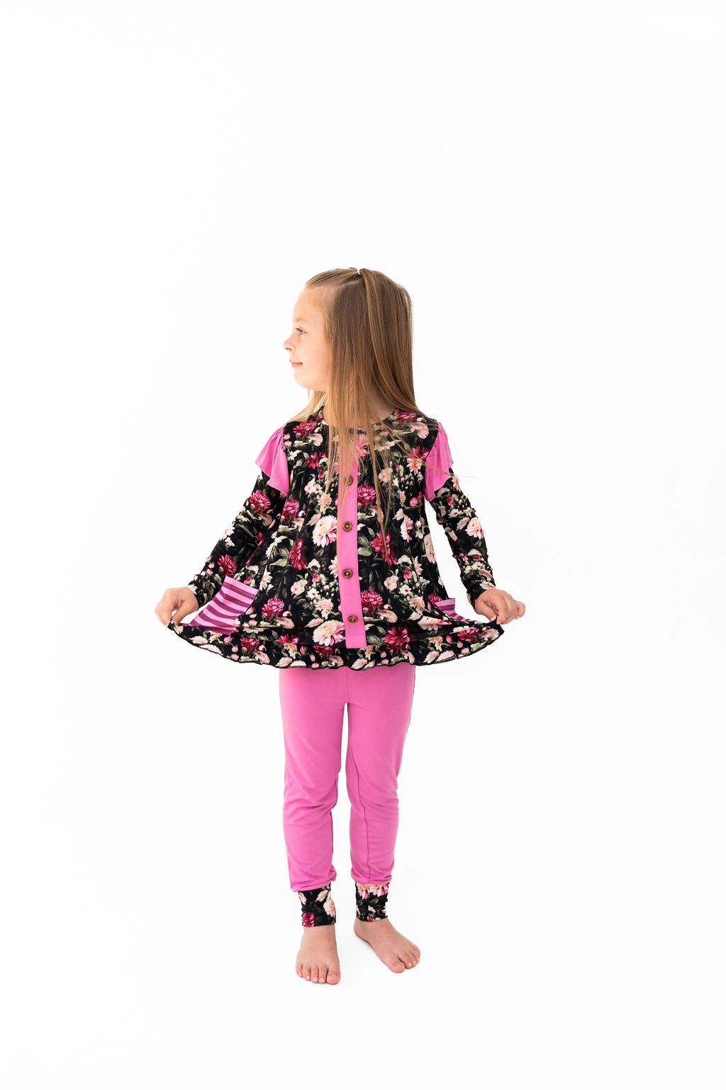 Fallon Bamboo Long Sleeve Peplum + Legging Set
