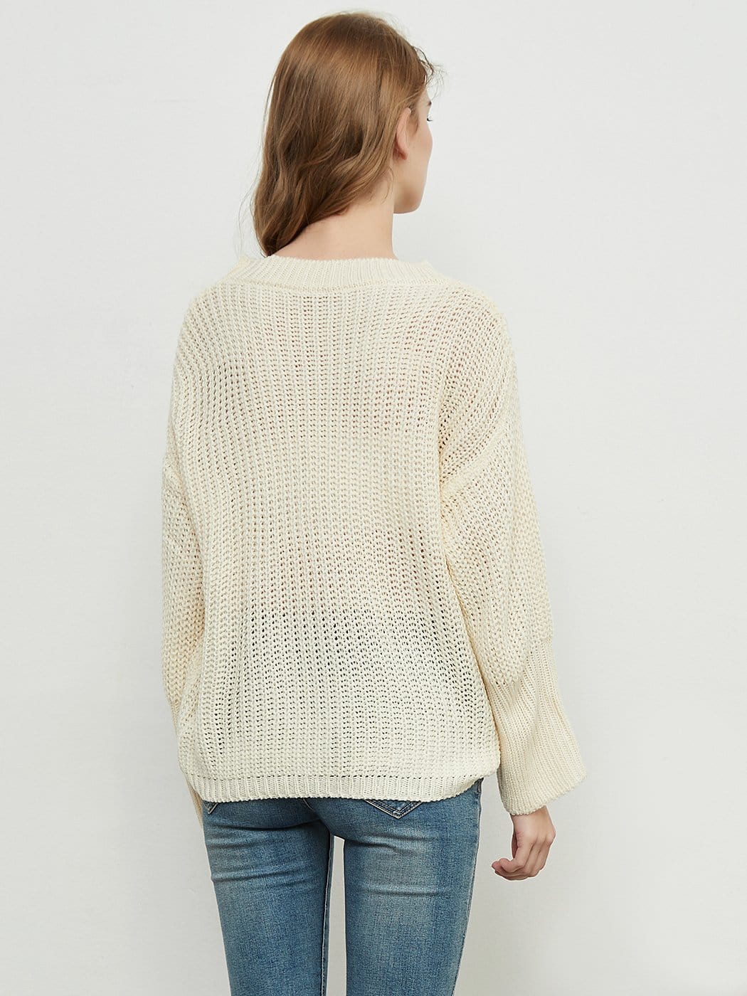 Knitted Turtleneck Sweater With Batwing Sleeves