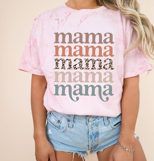 Mama Leopard Comfort Colors Graphic Tees