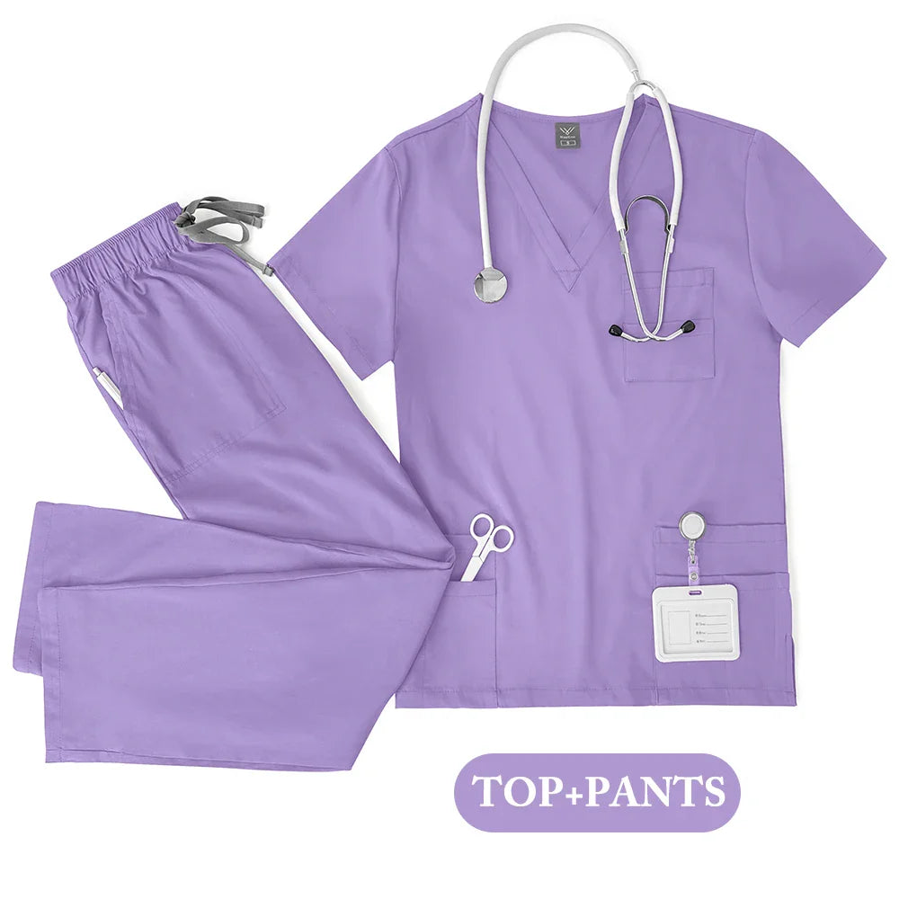Unisex Medical Uniforms Scrubs Top Pants