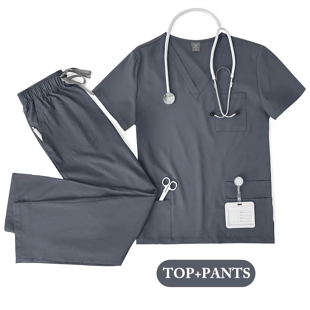 Unisex Medical Uniforms Scrubs Top Pants