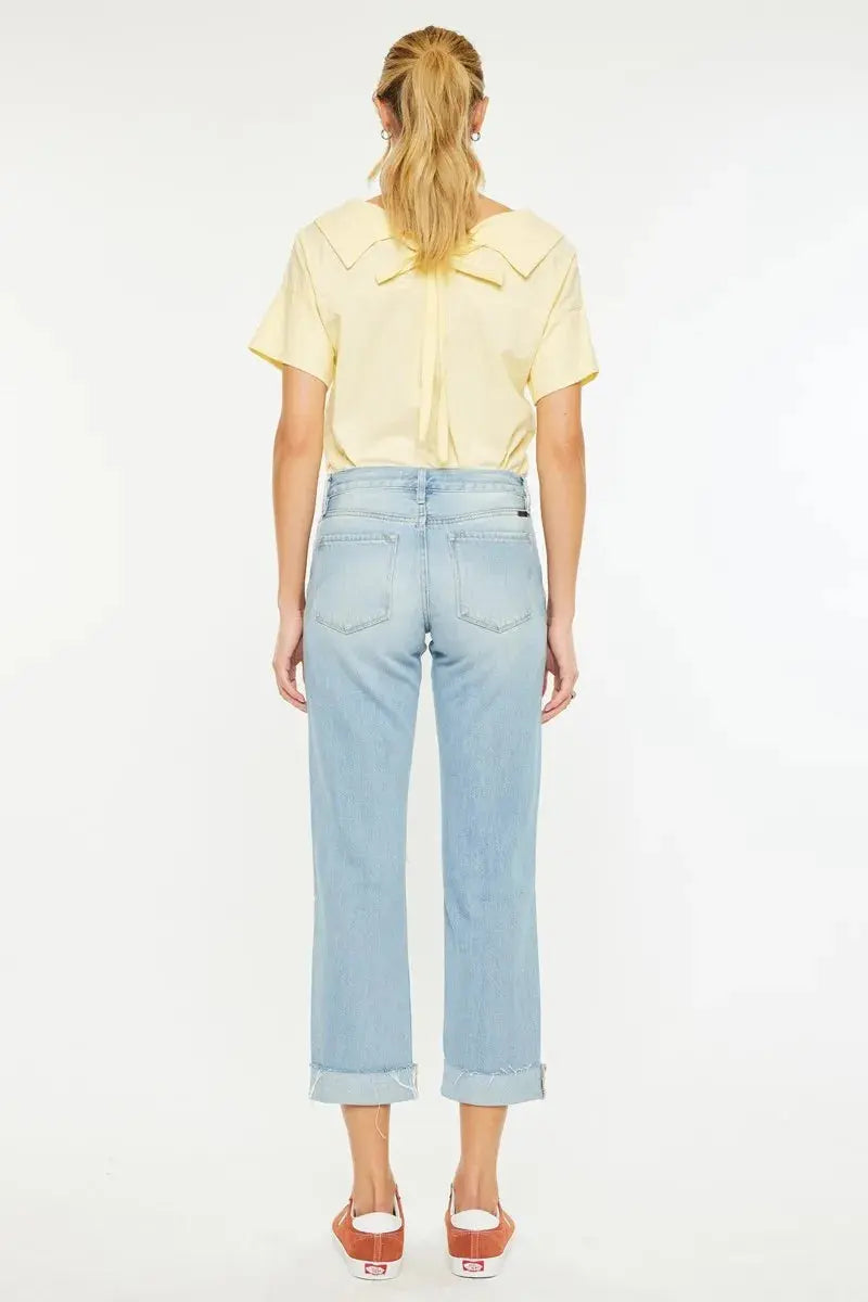 Mid Rise Distressed Kancan Boyfriend Jeans