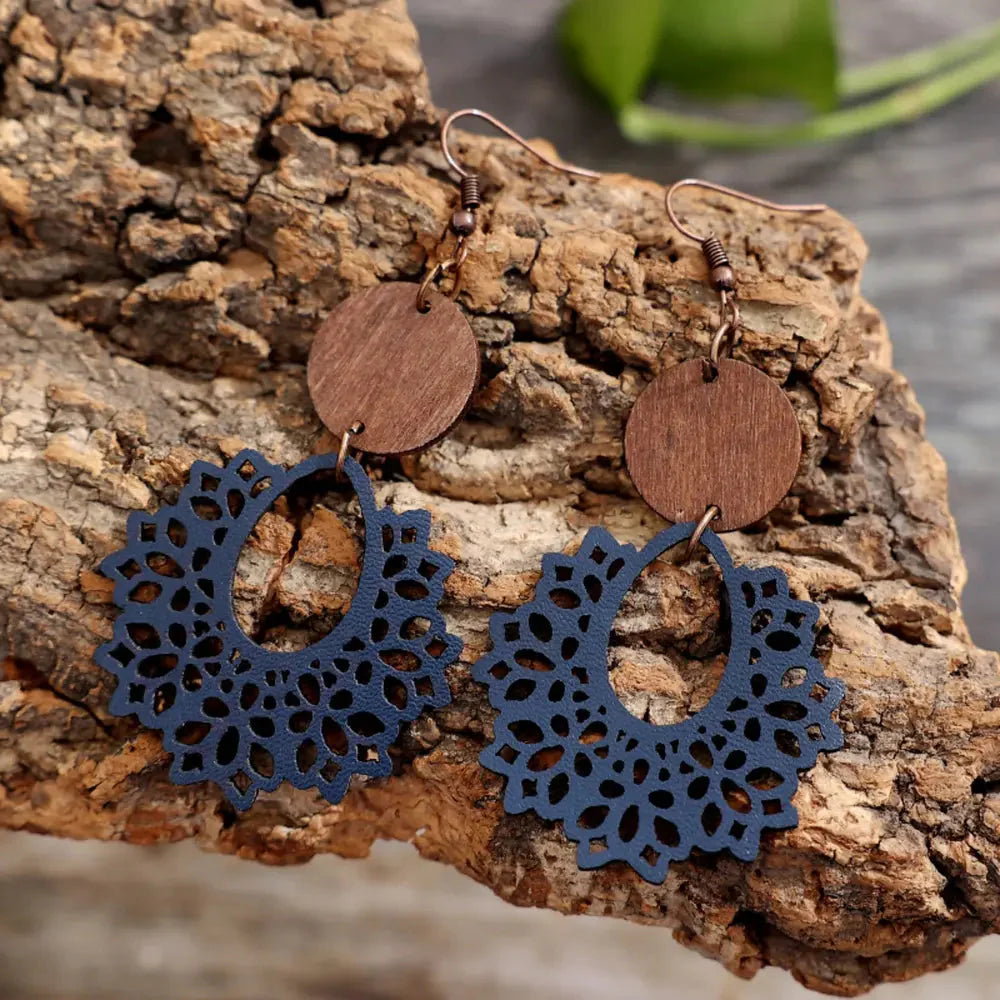 Boho Mandala Geometric Cutout Dangle Earrings