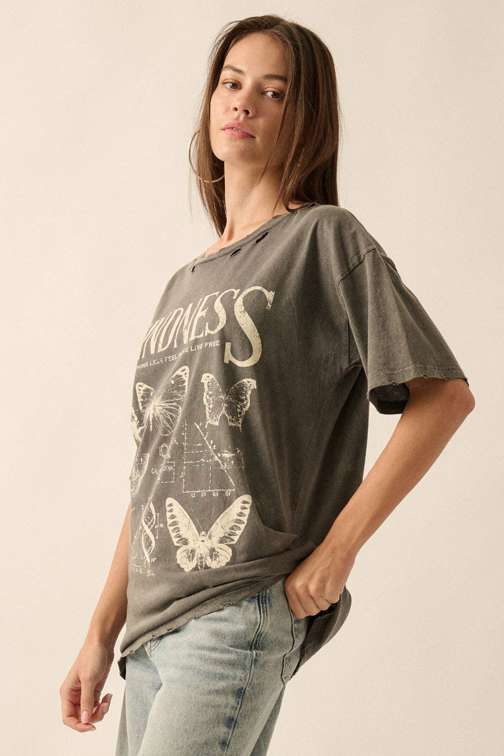 Kindness Butterfly Mineral Wash Graphic Tee