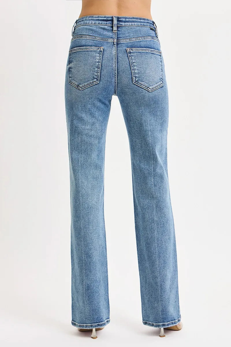 Tummy Control High Rise Straight Jeans Plus Size