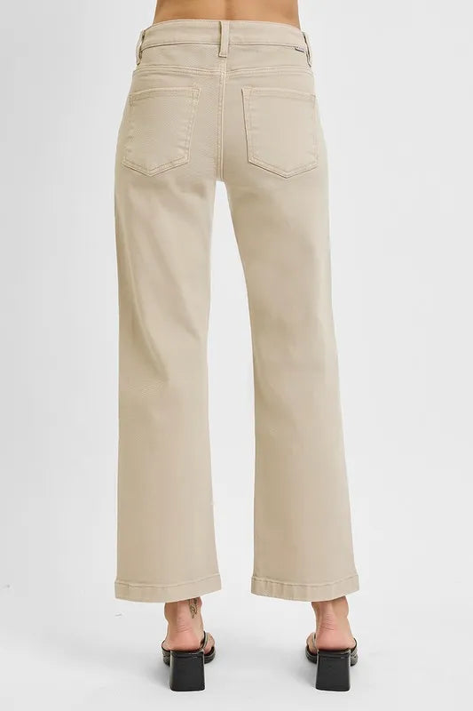Tummy Control Mid Rise Ankle Straight Jeans