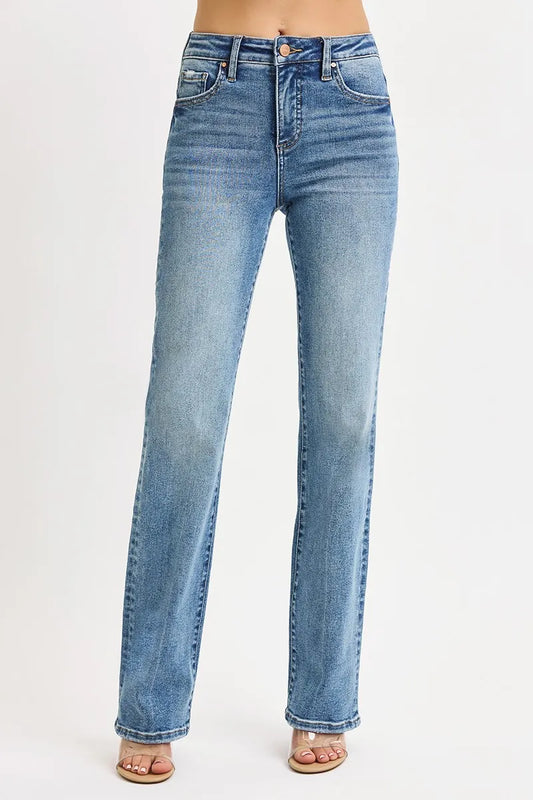 Tummy Control High Rise Straight Jeans Plus Size