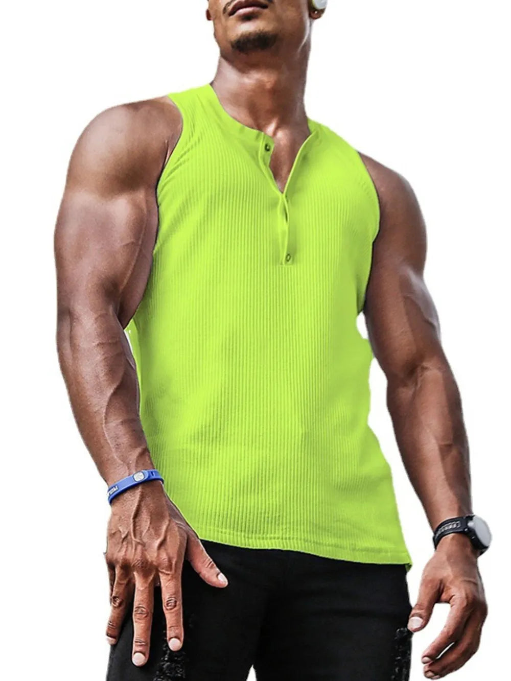 Men's Plus Size Ribbed Tank