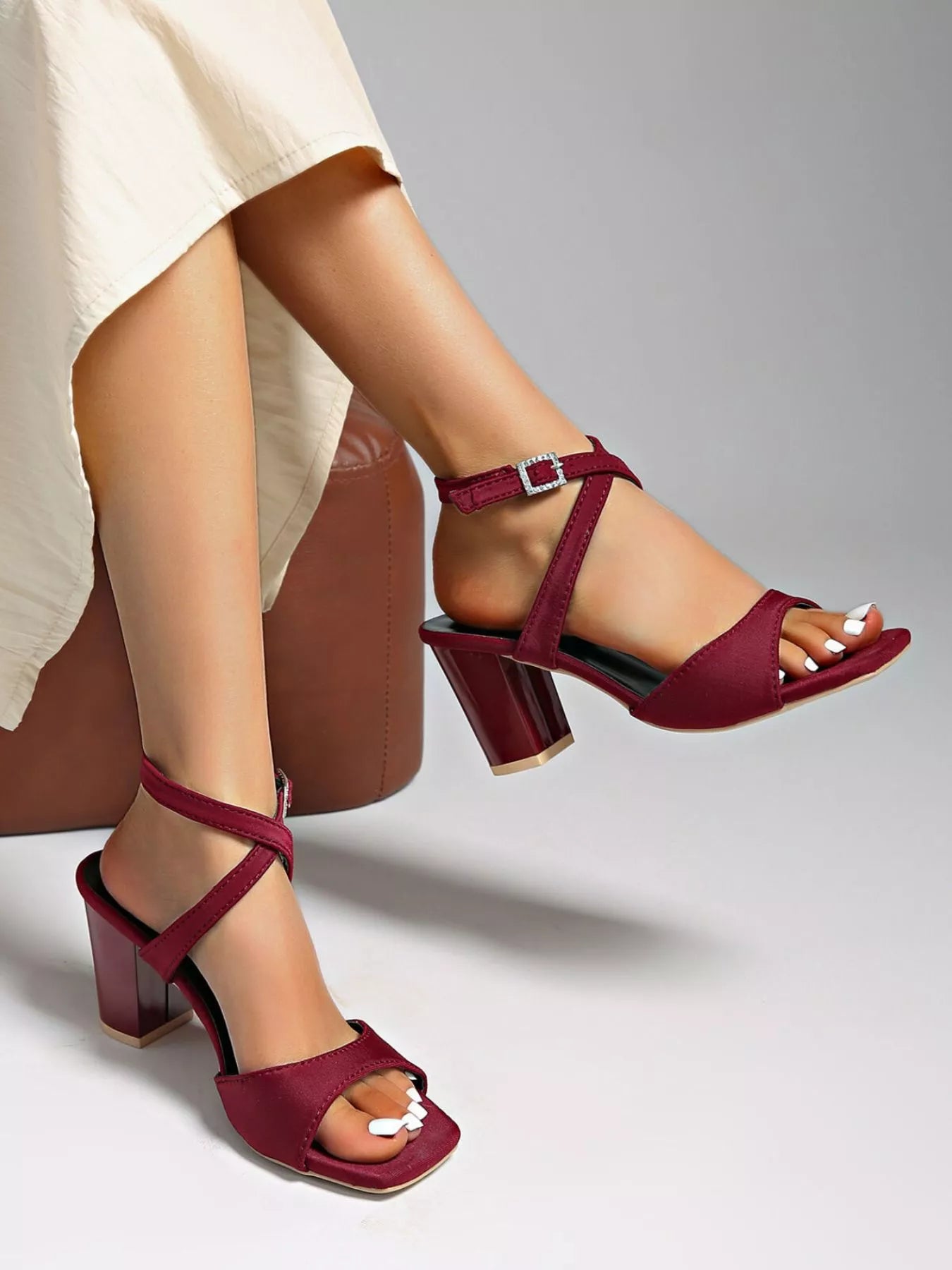 Open Toe Block Heels Sandals