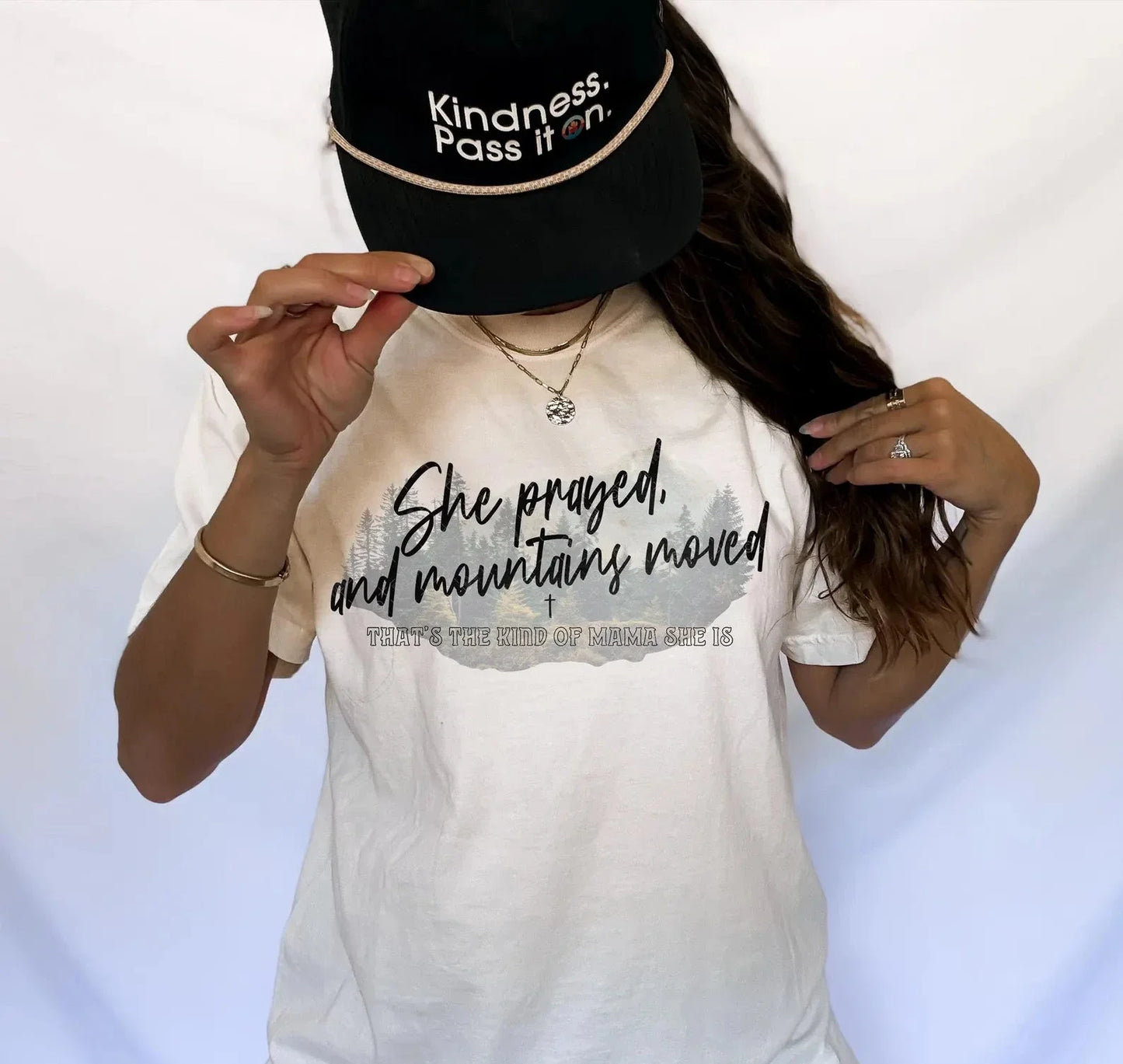Jesus She Prayed, and Mountains Moved tee & sweatshirt
