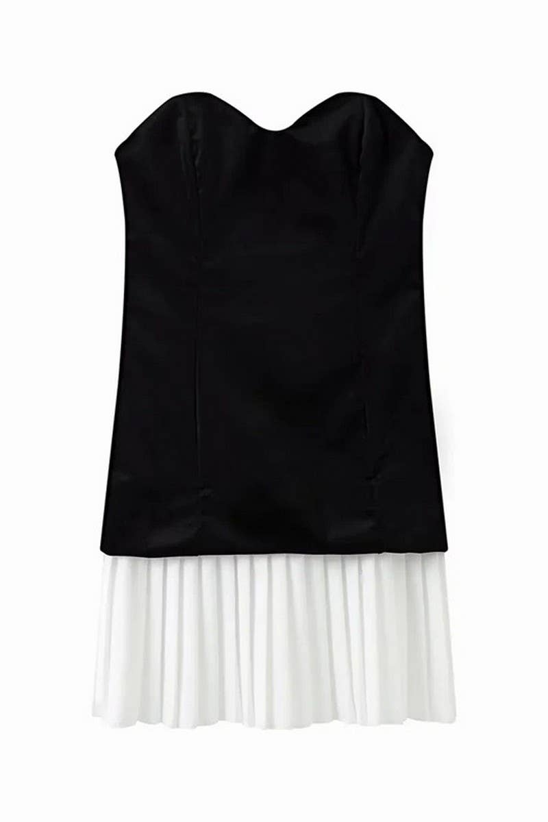 Strapless black Velvet Dress