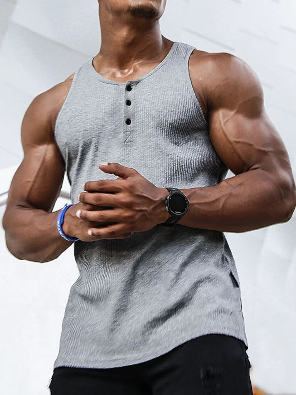 Men's Plus Size Ribbed Tank