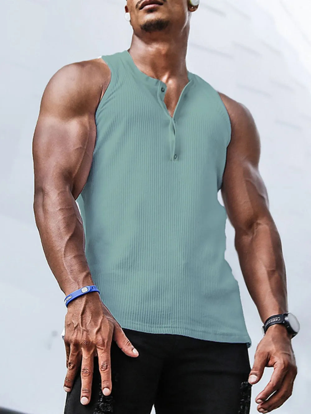 Men's Plus Size Ribbed Tank