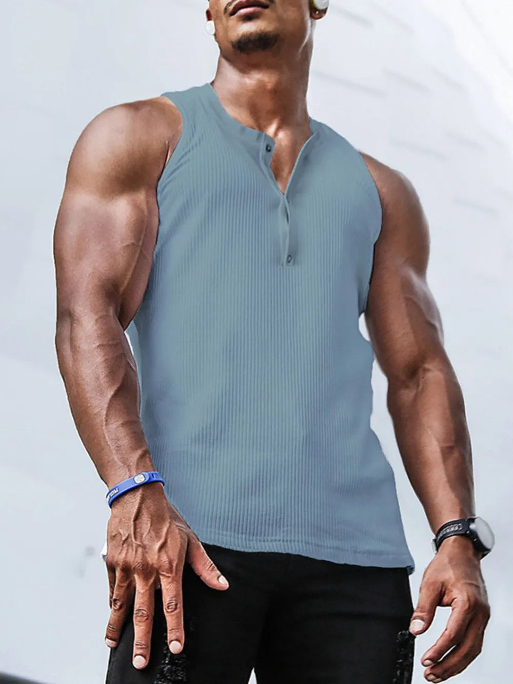 Men's Plus Size Ribbed Tank