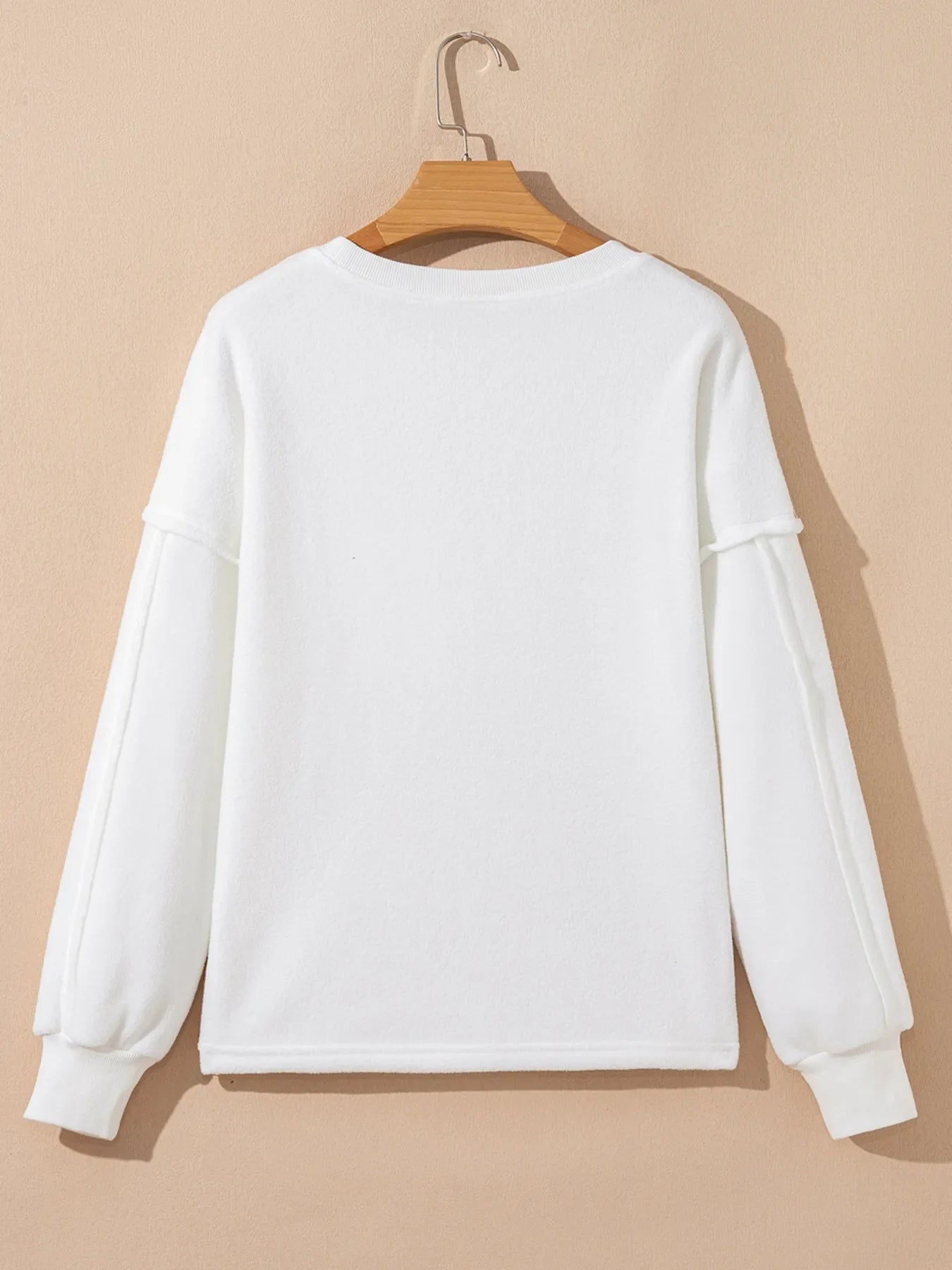 Exposed Seam Chest Pocket Knit Pullover Sweatshirt