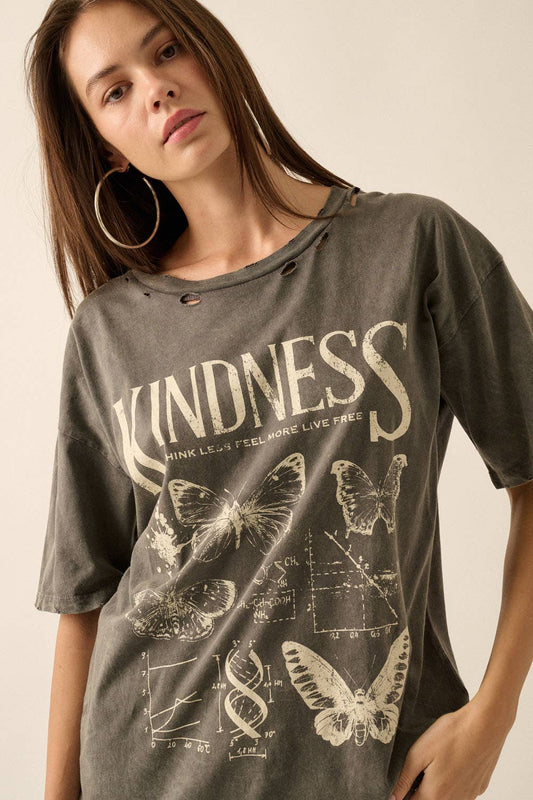 Kindness Butterfly Mineral Wash Graphic Tee