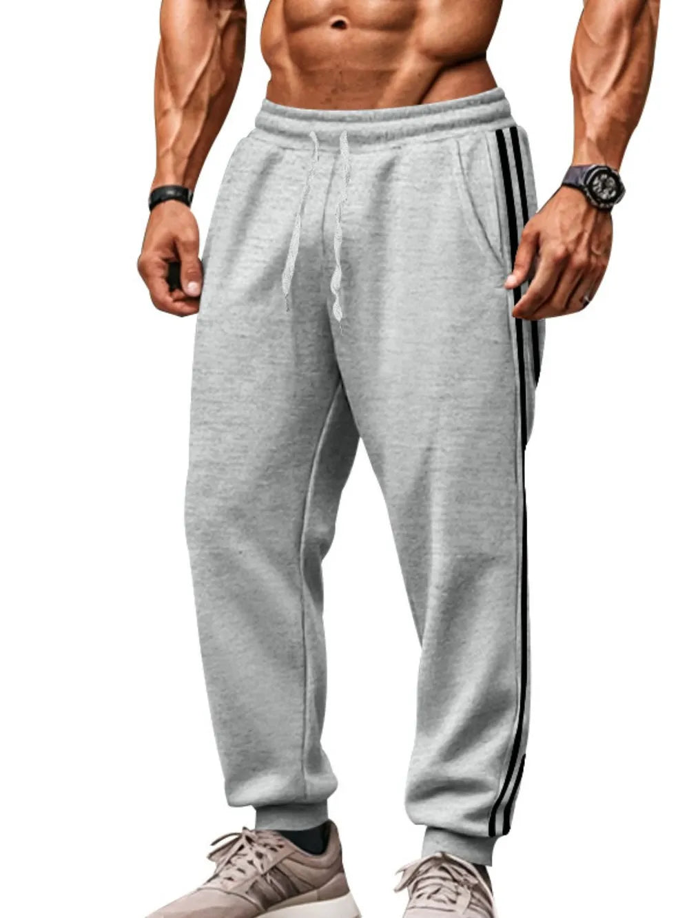 Men's Full Size Drawstring Pants With Pockets Plus Size