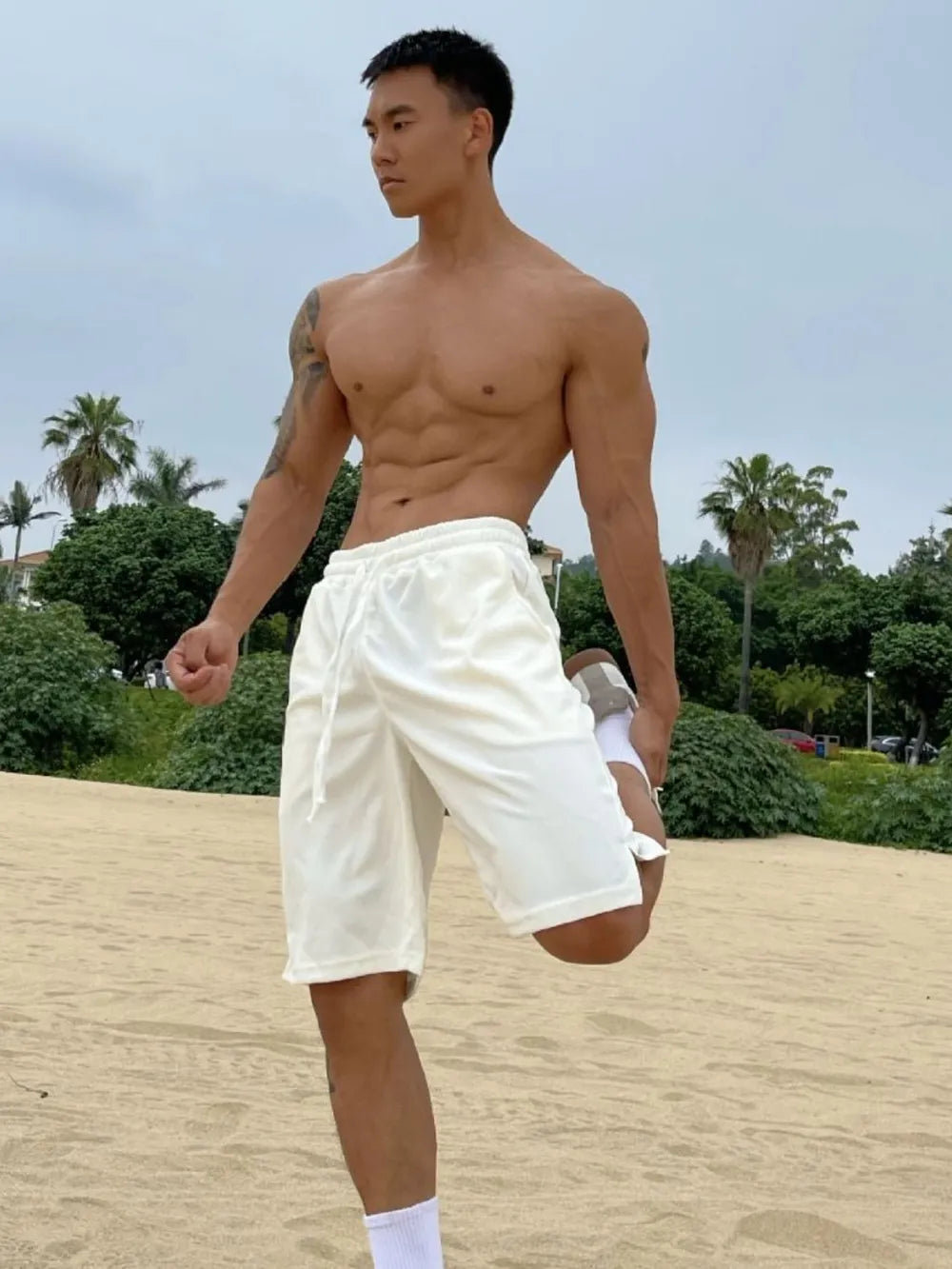 Men's Plus Size Drawstring Shorts with Pockets