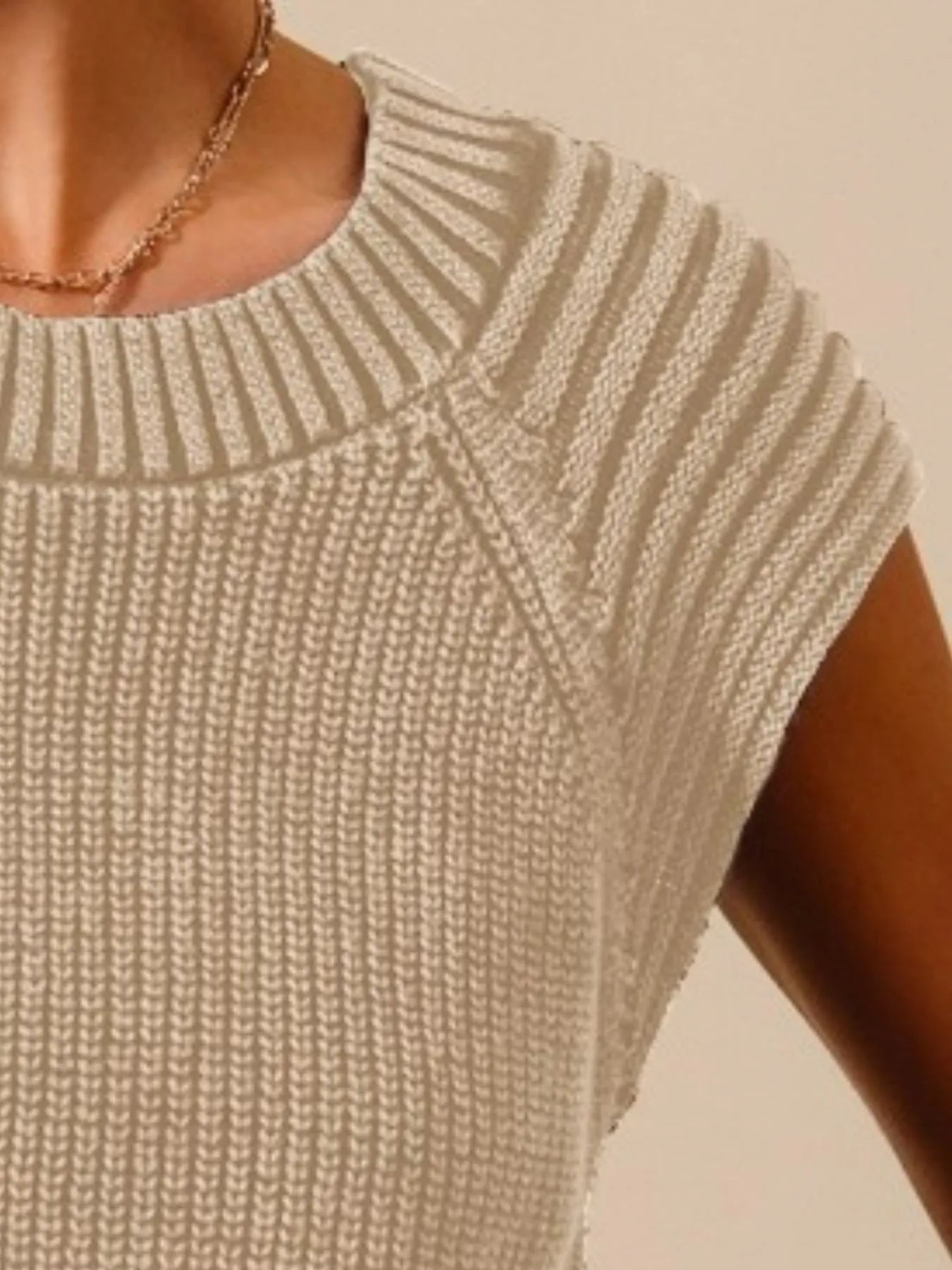 SO ME Mineral Washed Raglan Sleeveless Sweater Top