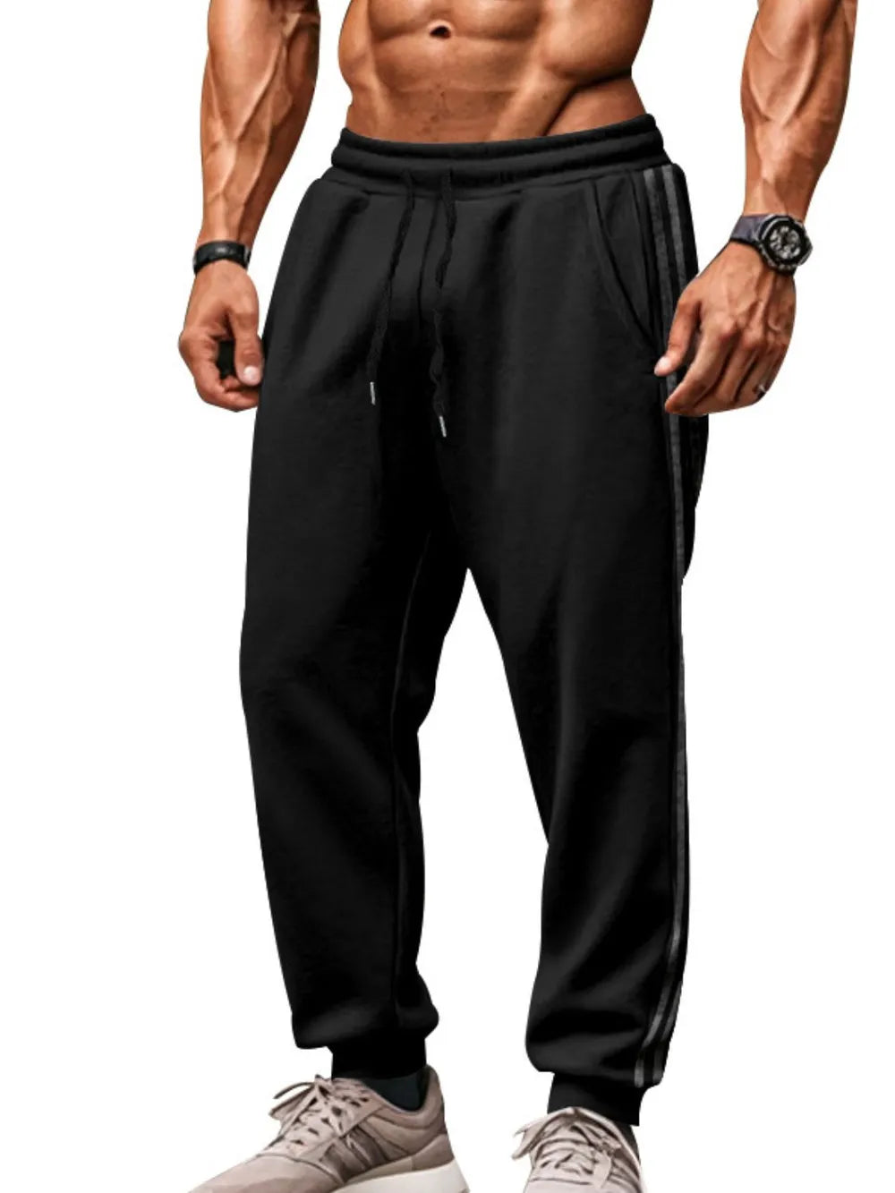 Men's Full Size Drawstring Pants With Pockets Plus Size
