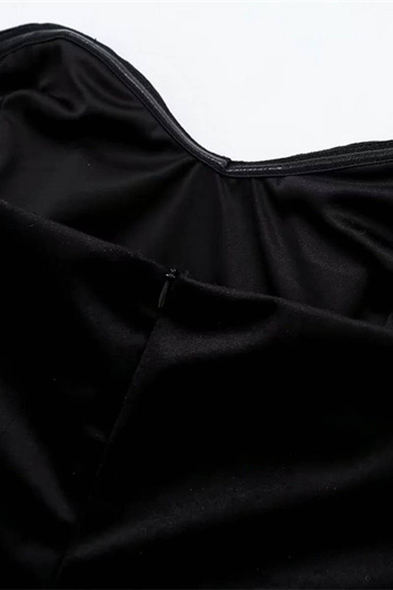 Strapless black Velvet Dress