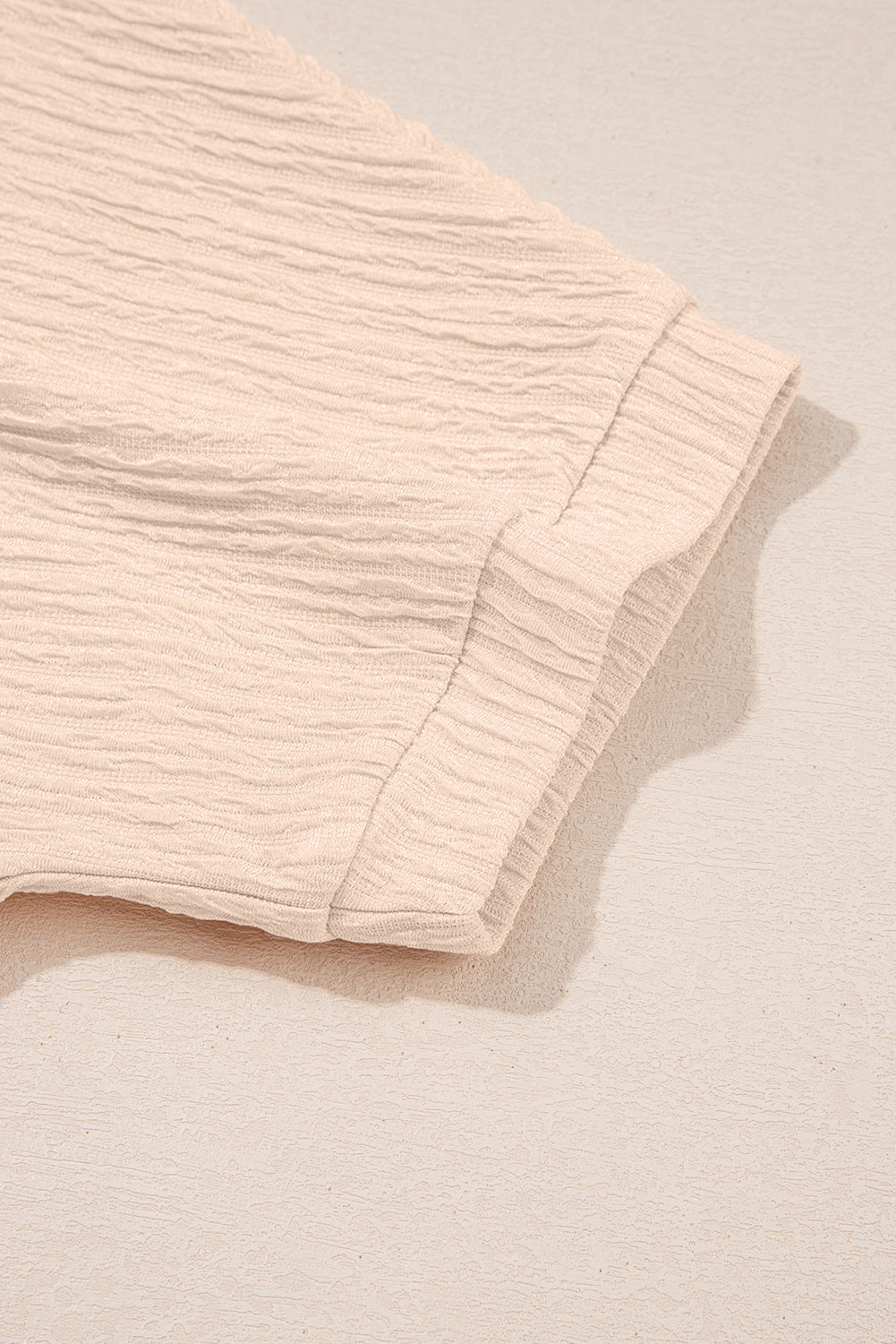 Luxury Textured V Neck T Shirt and Shorts Set