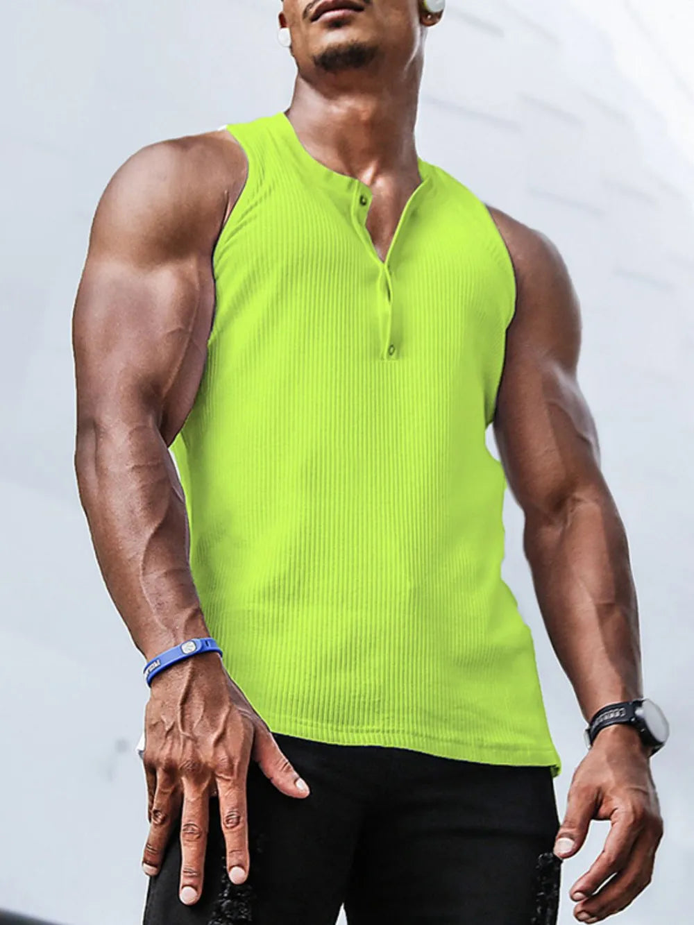 Men's Plus Size Ribbed Tank