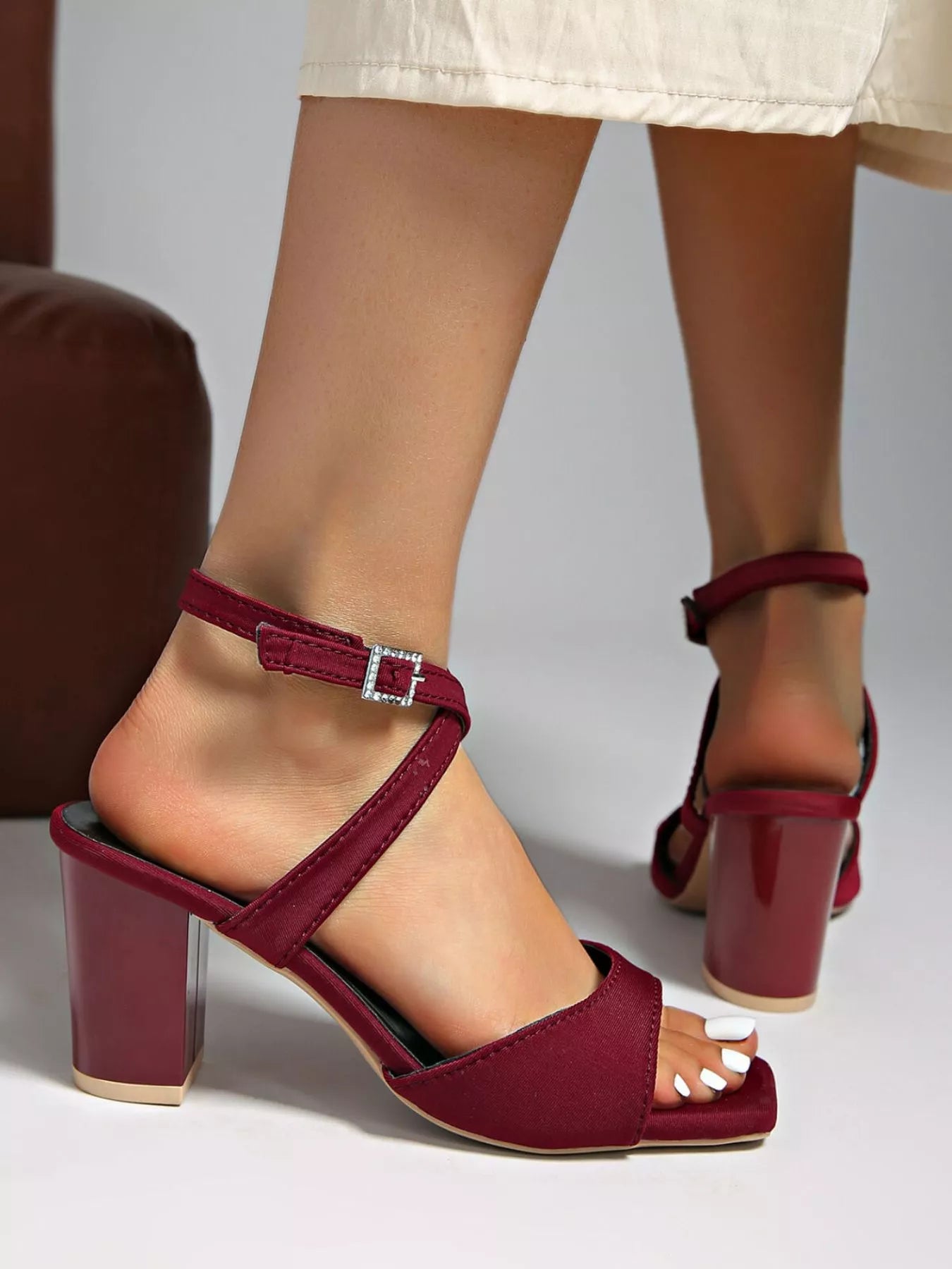 Open Toe Block Heels Sandals