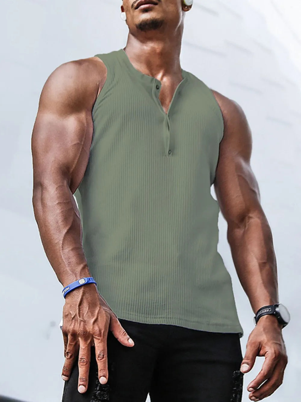 Men's Plus Size Ribbed Tank