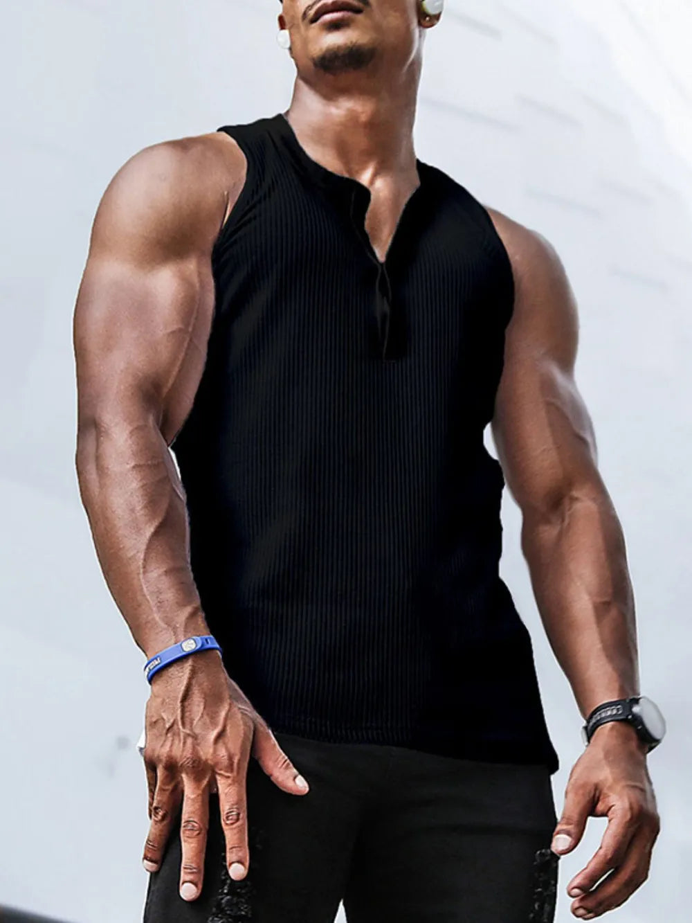Men's Plus Size Ribbed Tank