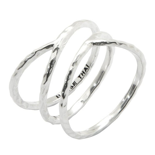 Criss Cross Sterling Silver Ring