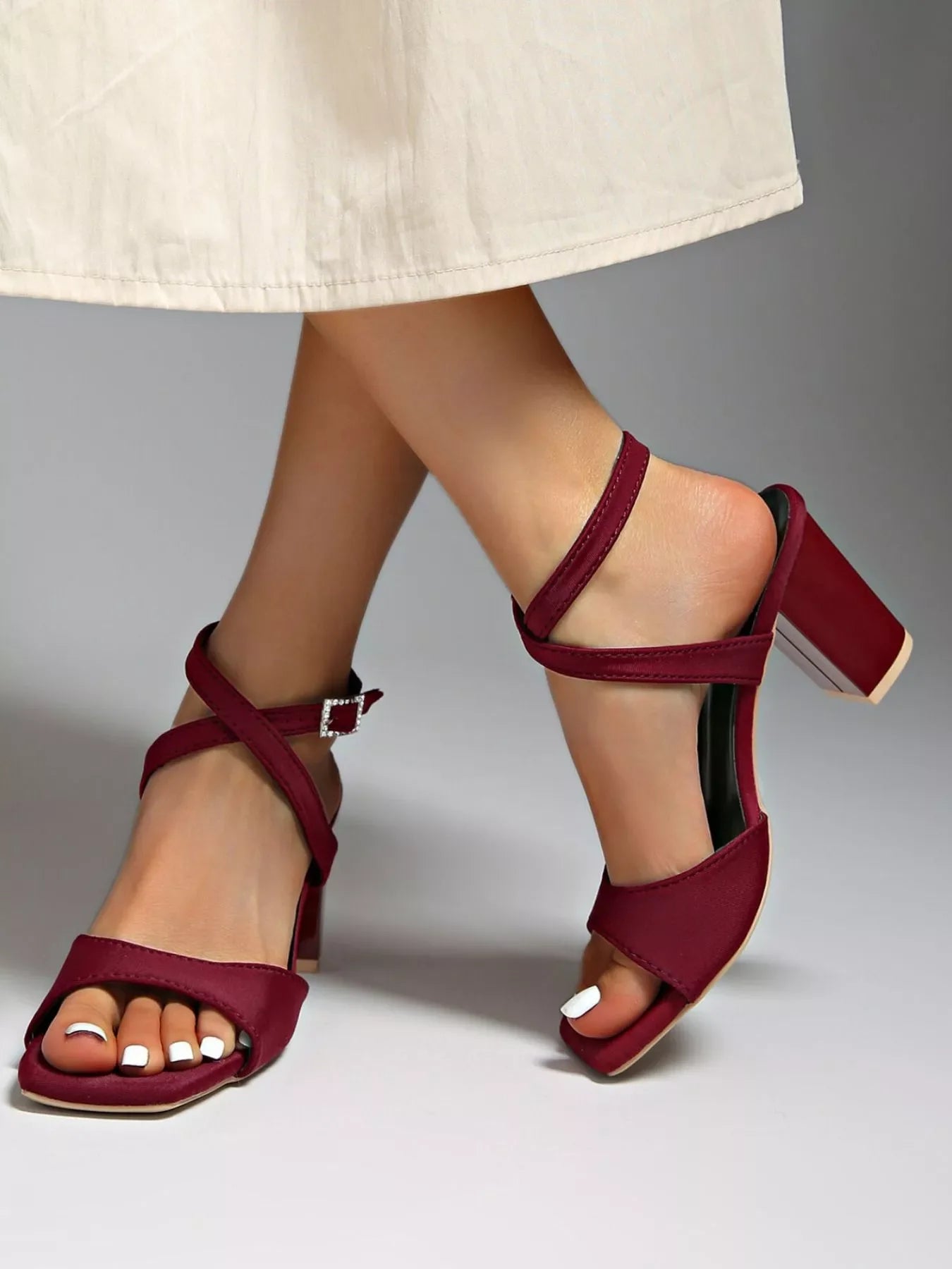 Open Toe Block Heels Sandals
