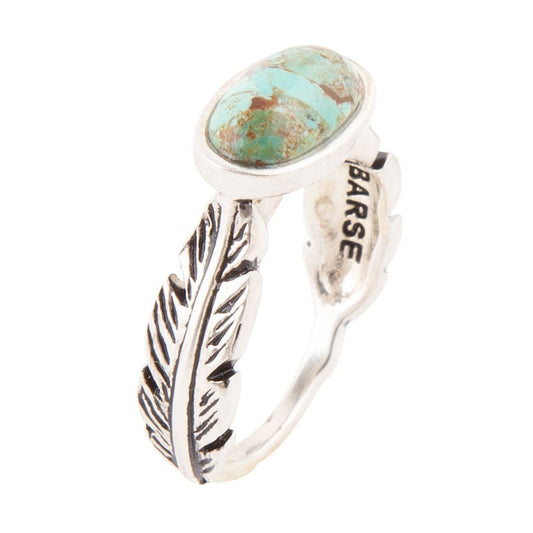 Feather Sterling Silver and Blue Turquoise Ring